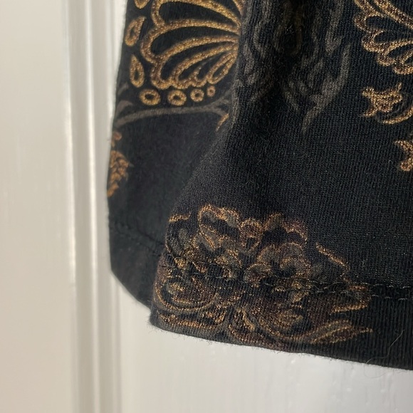 STYLE & CO. Floral Print Pullover Top, Women’s XL, Black Gold - Picture 3 of 7